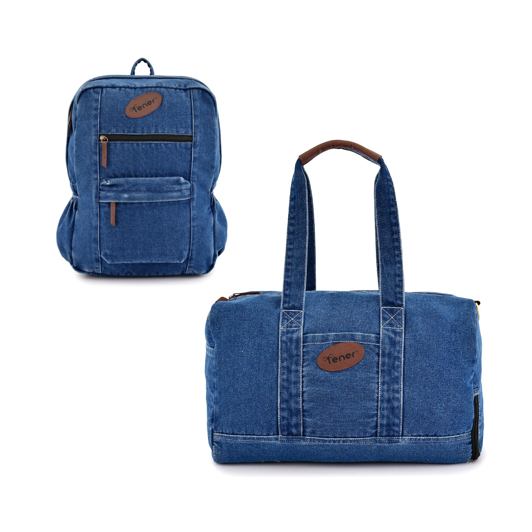 Work+Travel Duo – Classic Denim Backpack + Duffel
