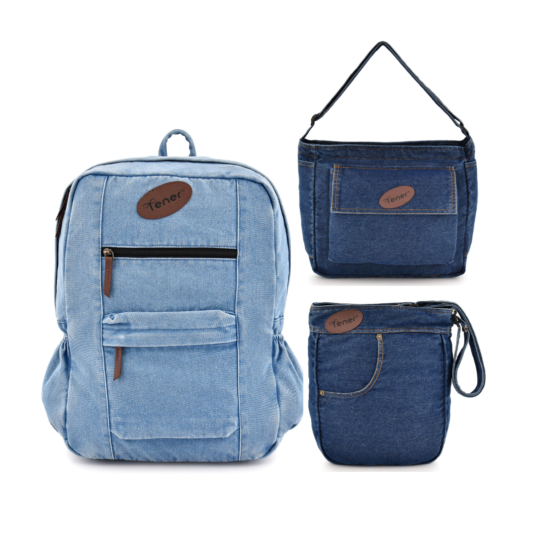 Denim Originals Adventure Kit – Backpack + Dual Crossbodies