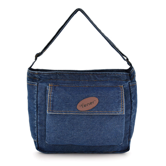 Denim Originals Crossbody Set – Contrast Sling & Tote