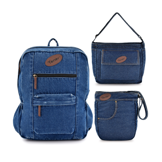 Denim Originals Trio – Backpack + Structured Slings