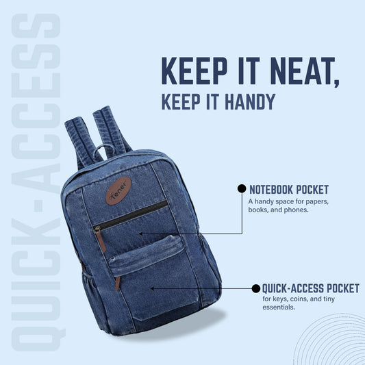 Tener 18L Denim Laptop Backpack – Classic Blue