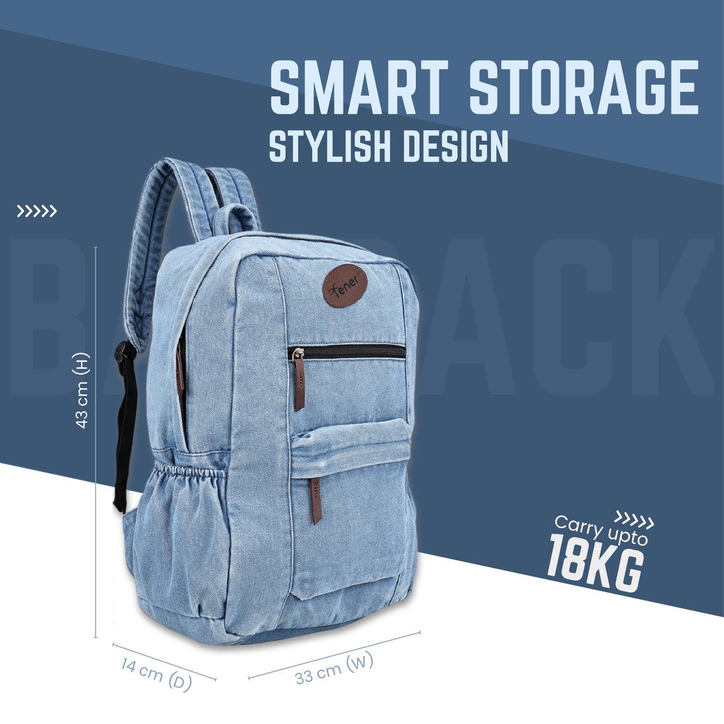 Tener 18L Washed-Blue Laptop Backpack
