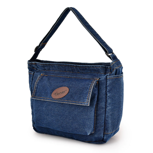 Tener 15L Denim Tote Crossbody – Laptop-Ready
