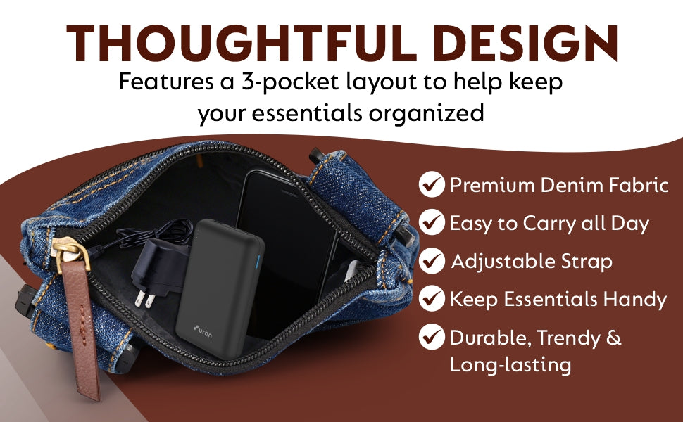 Tener 2.5L Minimalist Sling Bag – Marble Blue